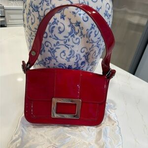Roger Vivier Cherry Red Patent Shoulder Bag
